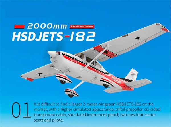HSD Cessna 182 2000mm Blue PNP RC Airplane